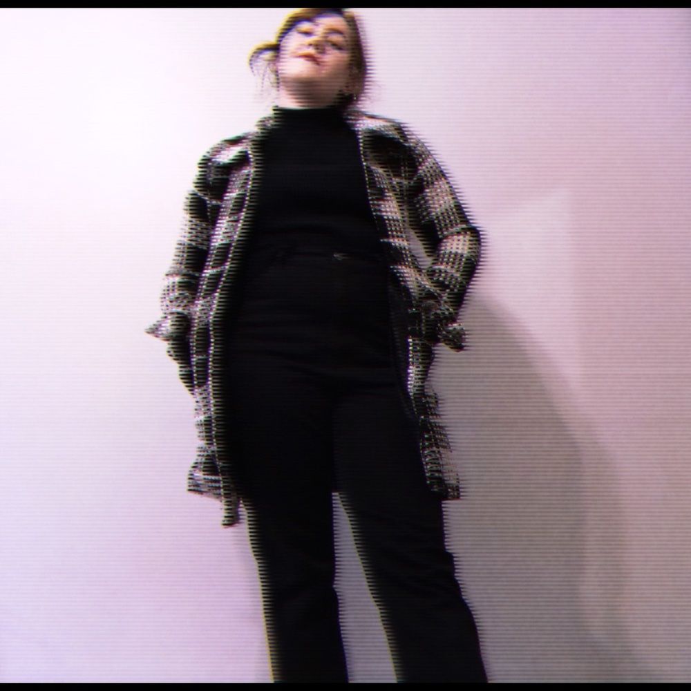 Black and white pea coat